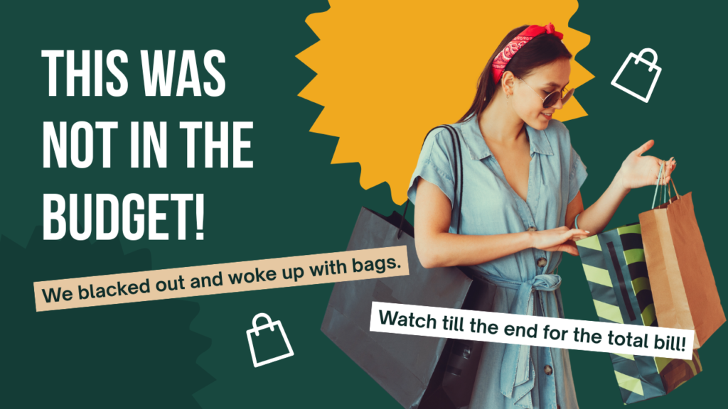 Green & White Minimalist Shopping Vlog Youtube Thumbnail